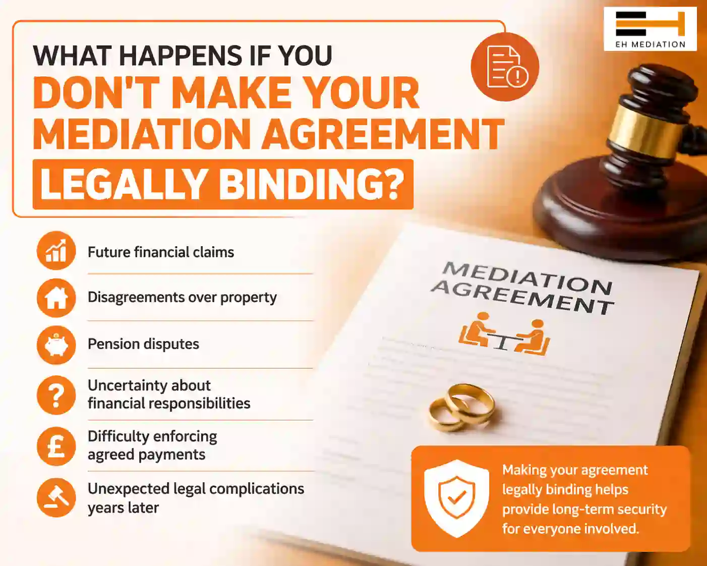 What Happens If You Don't Make Your Mediation Agreement Legally Binding Huntingdon?